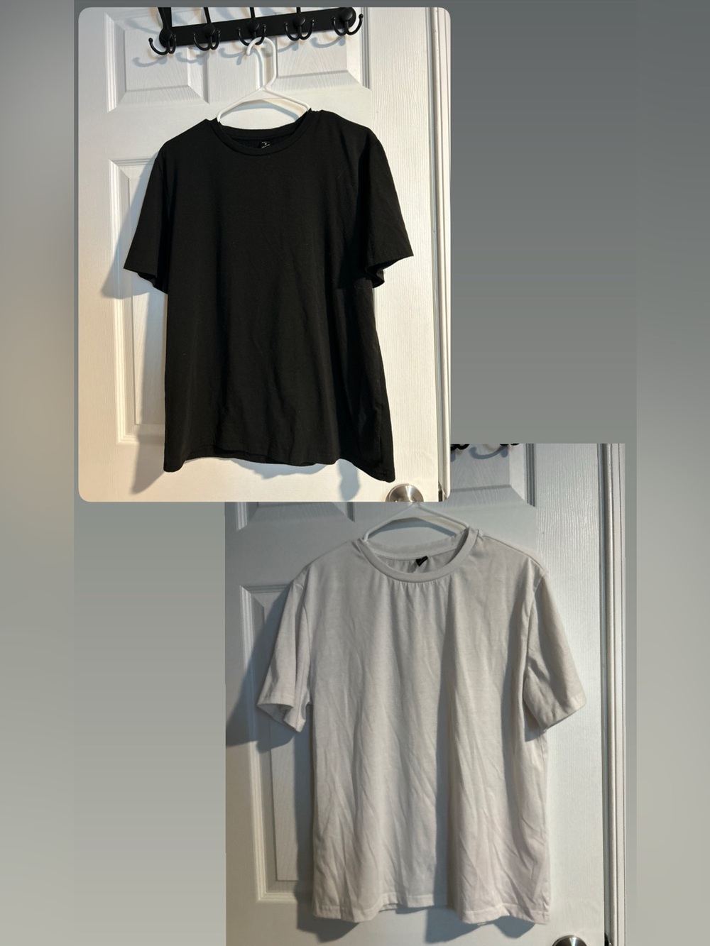 Two Basic Short Sleeve T-Shirts - Black and White